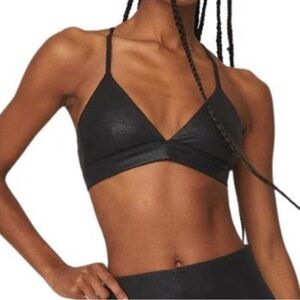 ALO Yoga Faux Leather Airbrush Splendor Sports Bra- Size Small